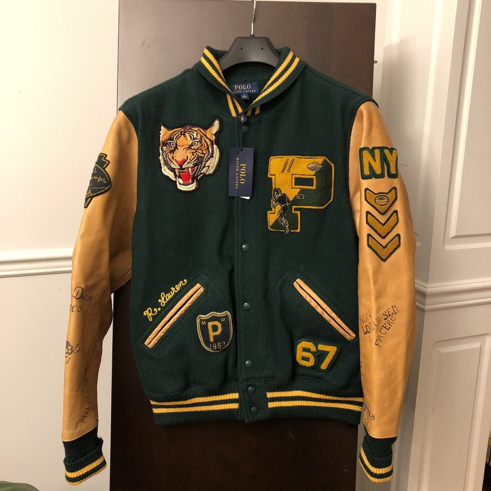 Polo Ralph Lauren Varsity Jacket. Wool leather